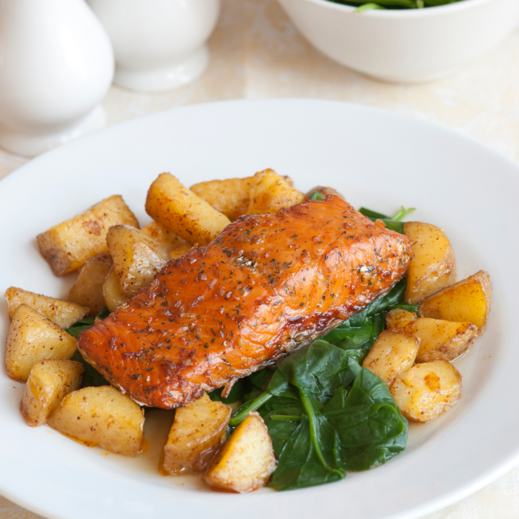 Irresistibly Good: Honey Roasted Salmon & Potato Medley