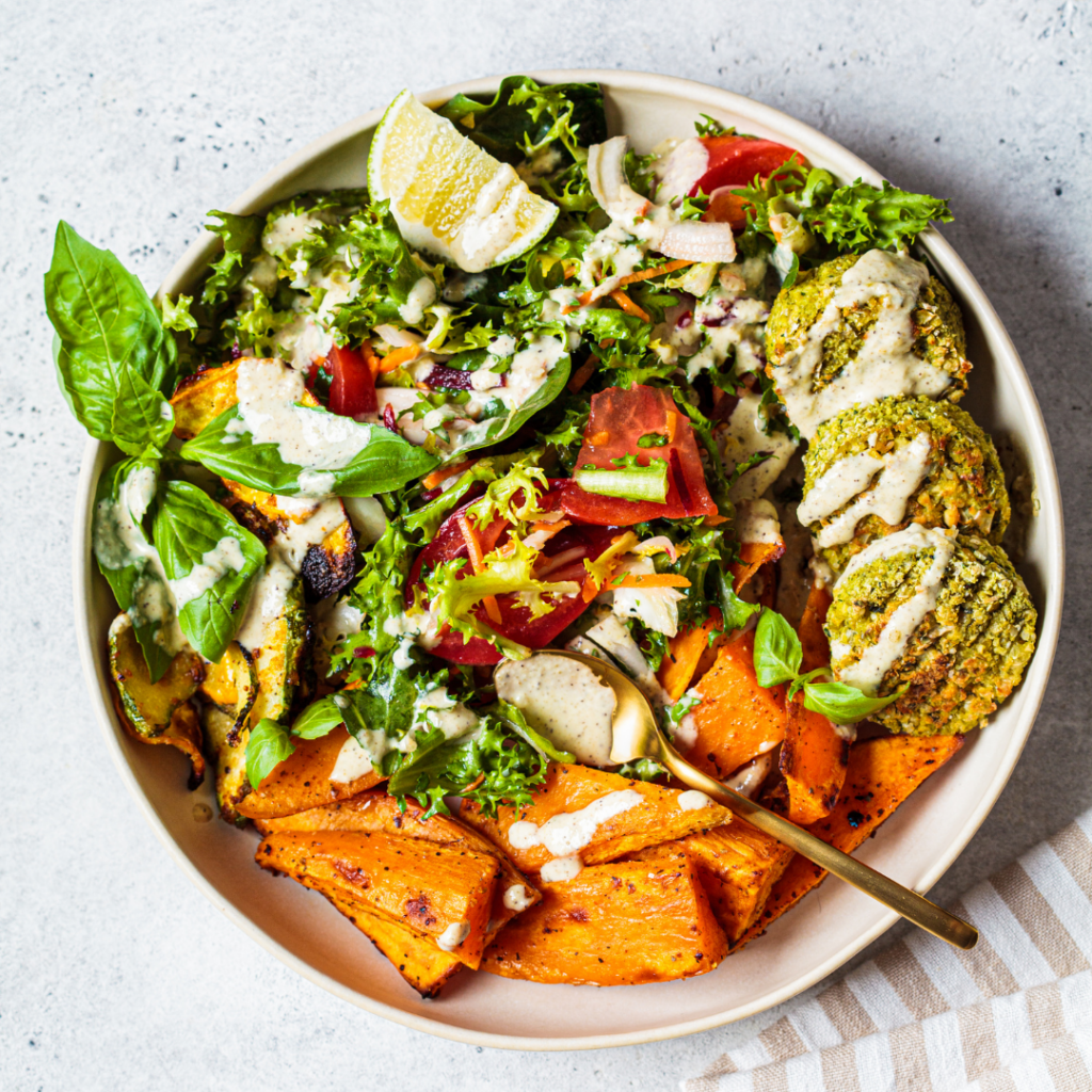 Nourishing Baked Sweet Potato Falafel Salad: Feel Amazing