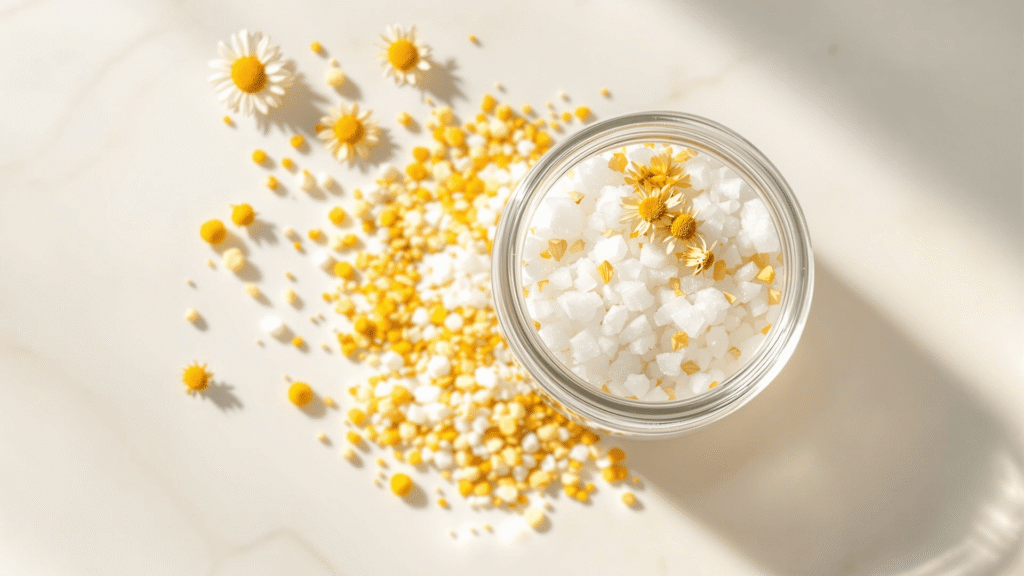 Chamomile bath salts for ultimate relaxation