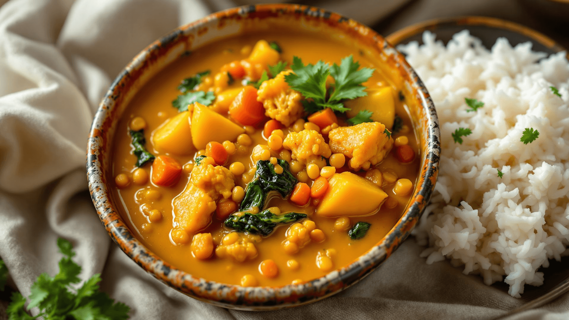 Easy yellow lentil curry